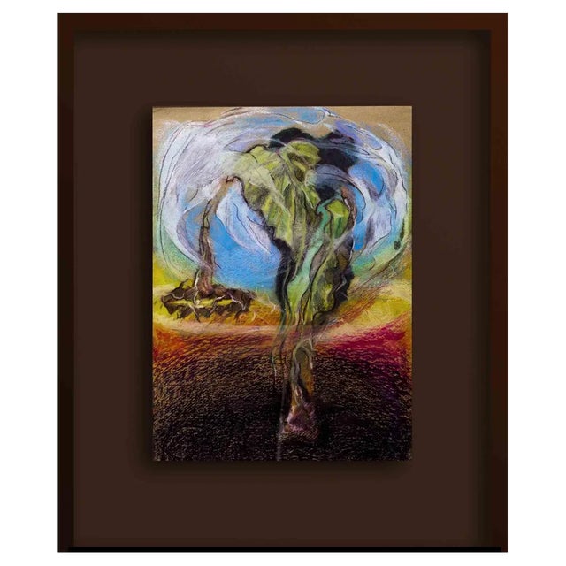 Michael Burgess, Life Cycles, Dying Sunflower, 1978, Oil Pastel Drawing For Sale