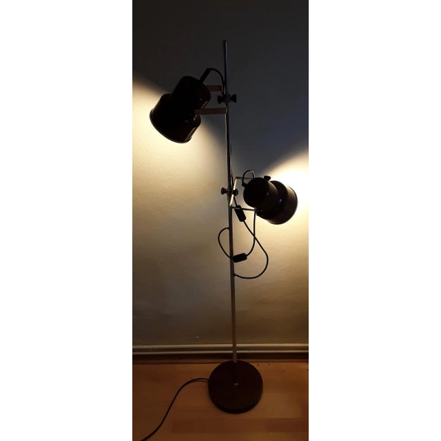 1970s Vintage Brown Metal Floor Lamp, 1970s For Sale - Image 5 of 6
