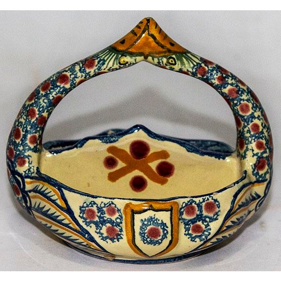 Henriot Quimper Pottery Salt and Pepper Cellar Breton Faience Chairish