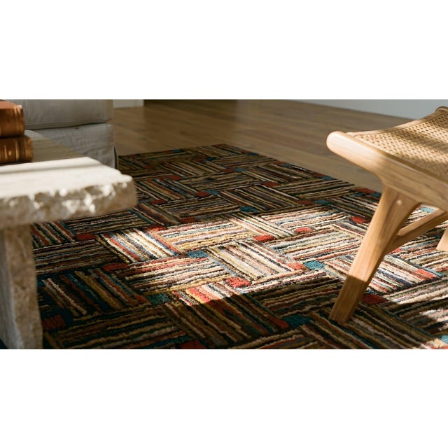 Brown Early 20th Century American Hooked Rug ( 5'10" x 9'8" - 178 x 295 ) For Sale - Image 8 of 10