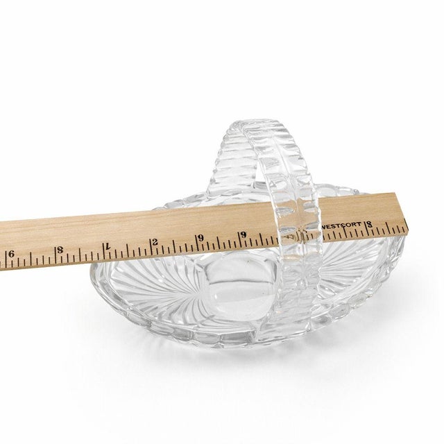 American Vintage American Pressed Glass Basket Relish Candy/Dish W/Handle 7” X 3” X .45” For Sale - Image 3 of 5
