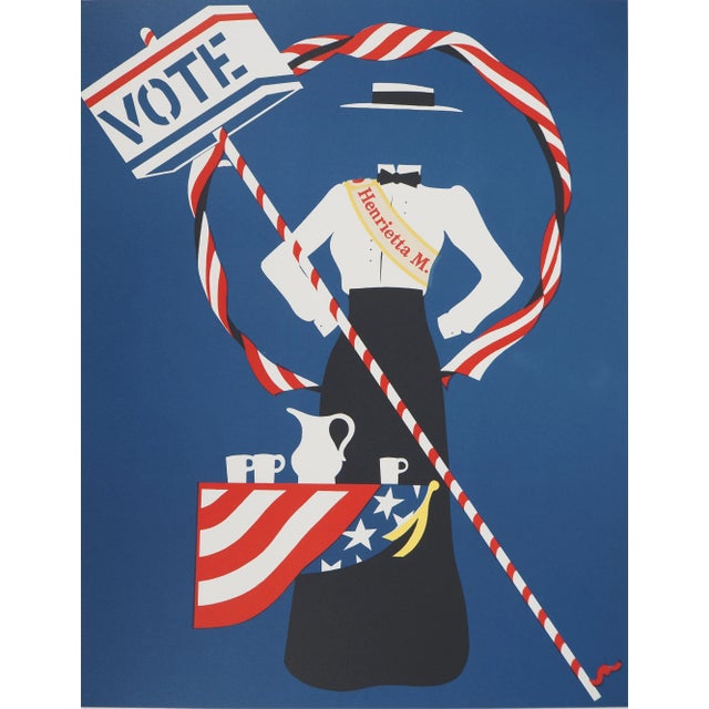 Robert INDIANA (1928-2018) Votes for Women: The Star-Spangled Banner Activist, 1977 Original lithograph Unsigned On Arches...
