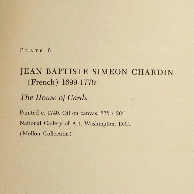 1950s 1956 Jean Baptiste Simeon Chardin "The House of Cards", Vintage Full-Color Print For Sale - Image 5 of 8