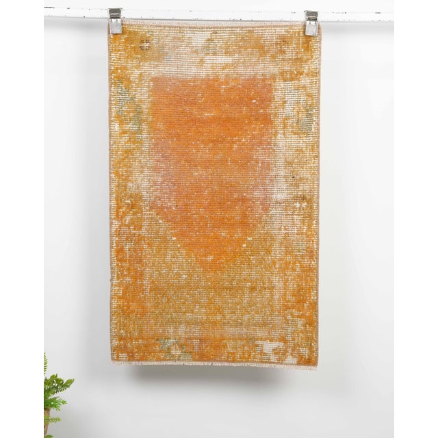 Vintage Turkish Hand-Knotted vintage Small rug is a semi-antique vintage Area rug.'70s Eastern region of Turkey's unique...