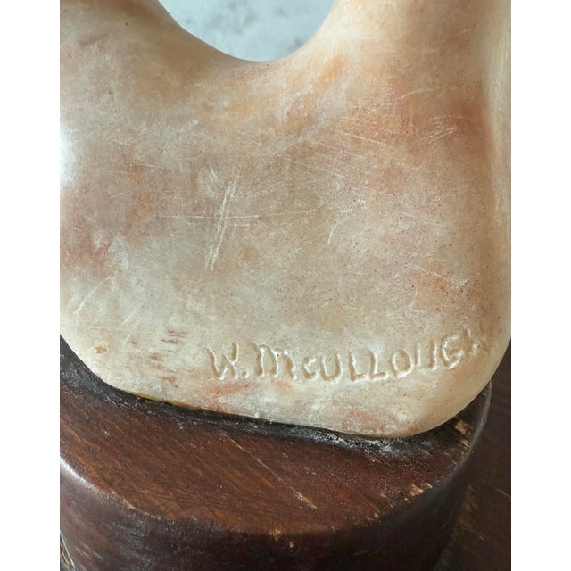 Peach Large Vintage Stone Hand Carved Organic Sculpture For Sale - Image 8 of 12