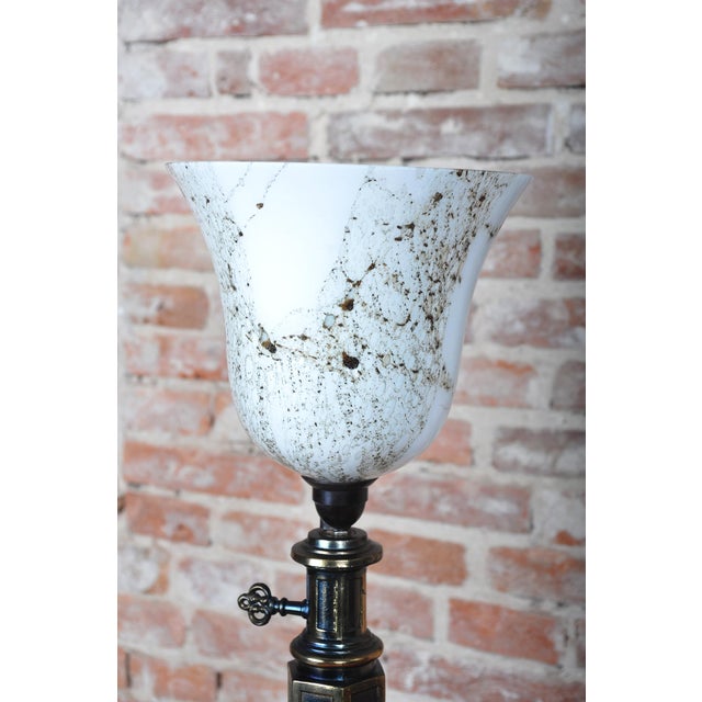 This pair of table lamps is an exclusive example of 1950s french design, carrying a strong legacy of peak art deco. The...