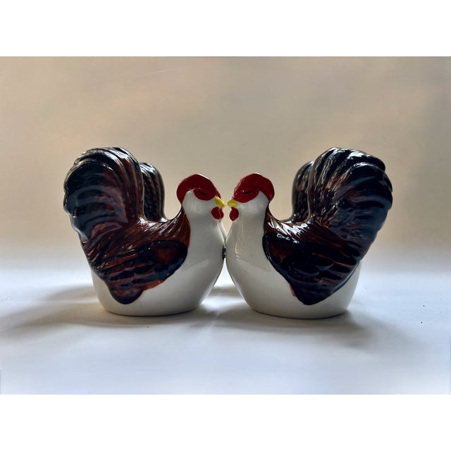 Farmhouse 1970s Magnetic Glazed Ceramic Turkey Salt & Pepper Shakers - Set of 4 For Sale - Image 3 of 18