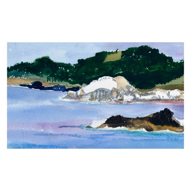American Near Point Lobos - Mid Century Carmel Seascape by Margaret Wherry Ziegler For Sale - Image 3 of 5