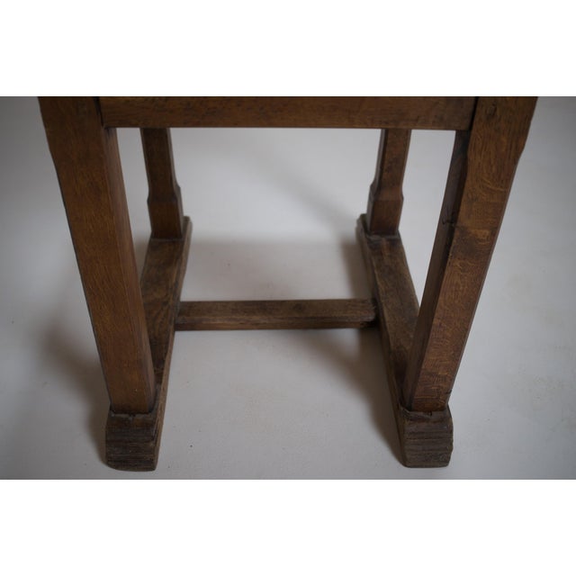 Brown Vintage Sculptural French Oak Chair, 1930s For Sale - Image 8 of 18