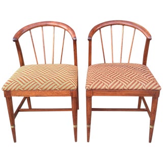 Mid-Century Art Deco Mahogany Accent Chairs - A Pair For Sale