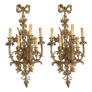 Pair of Late 19th Century French Louis XVI Style Bronze Sconces For Sale
