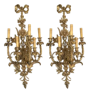 Pair of Late 19th Century French Louis XVI Style Bronze Sconces