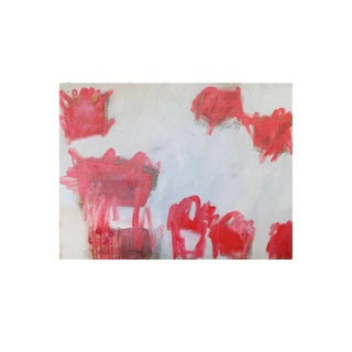 M. P. Landis Red & White Abstract Painting For Sale