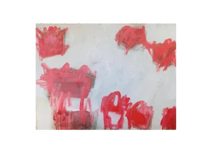 M. P. Landis Red & White Abstract Painting