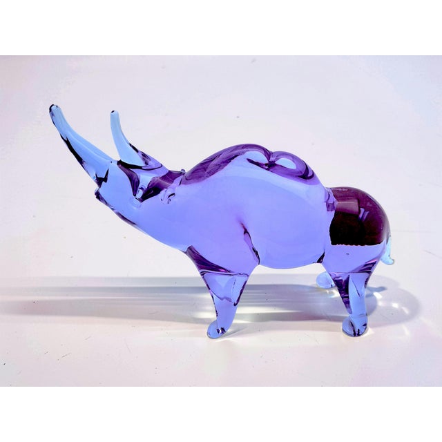 Mauve Rhinoceros Sculpture in Alexandrite Murano Glass from Licio Zanetti, 1960s For Sale - Image 8 of 9
