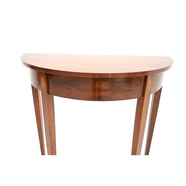 Inlaid Yew Wood Console Table, 1950 For Sale - Image 10 of 11