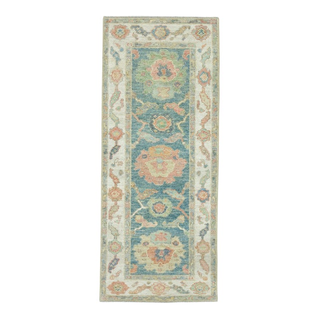 Turkish Oushak Runner Rug 2'4" x 5'8" #17449 For Sale