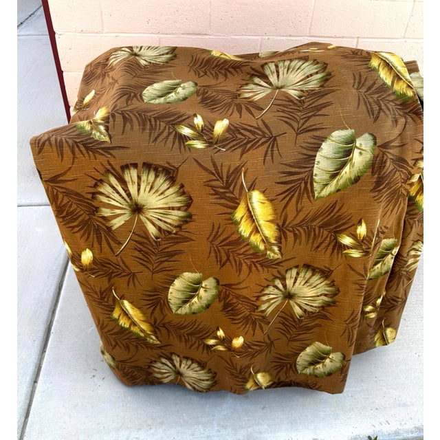 Mediterranean Palm Beach Style Tropical Pair of Drapery Panels For Sale - Image 3 of 11