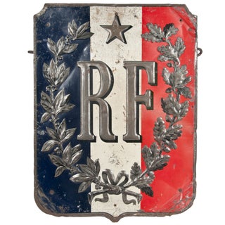 Vintage French Military RF Flag Holder For Sale