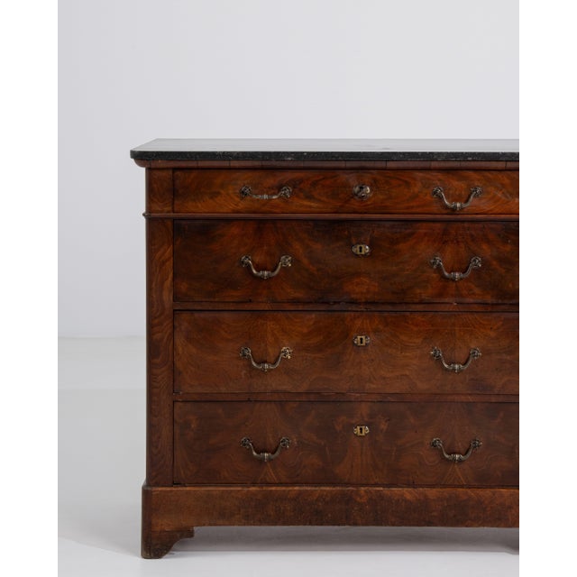 Mahogany Biedermeier Marble-Top Buffet, Antique, France, Circa 1860 For Sale - Image 10 of 15