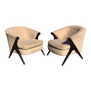 Mid Century Modern Karpen Bros Style Club Chairs - a Pair For Sale