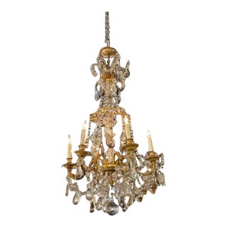 19th Century Louis XVI Style Gilt Bronze and Crystal Chandelier For Sale