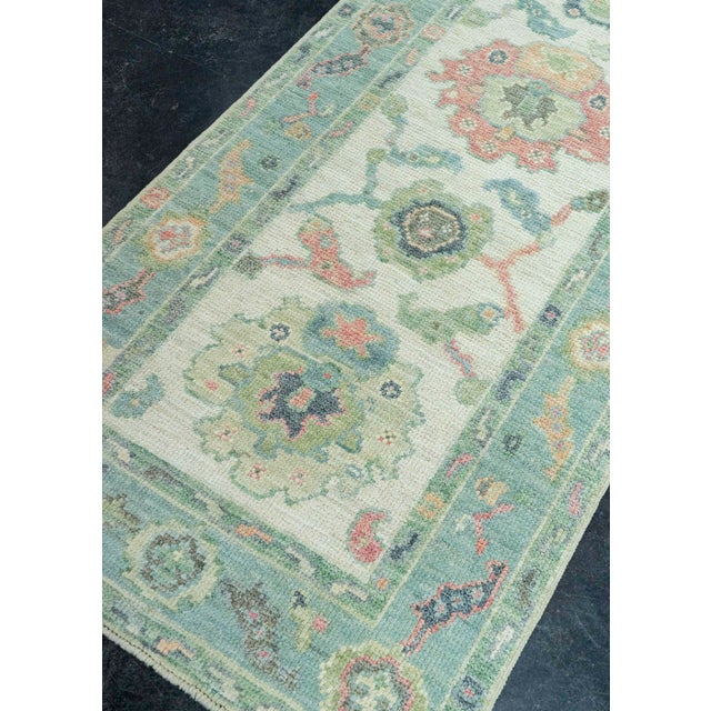 Textile Turkish Oushak Rug 2'8" x 10'4" #20259 For Sale - Image 7 of 8