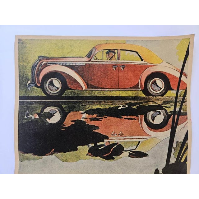 Art Deco Advertising Poster Opel Admiral Automobile, 1930s For Sale - Image 4 of 8