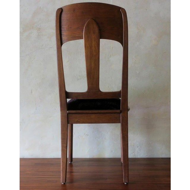 Art Nouveau Side Chair in Oak, 1900s For Sale - Image 9 of 17