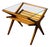 1950s Mid-Century Italian Side Table with Glass Top and Magazine Rack For Sale