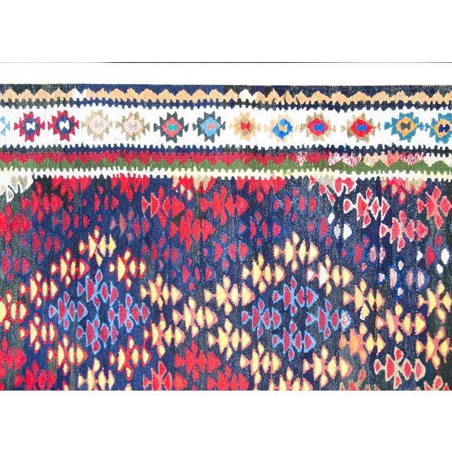 Tribal Vintage Persian Qazvin Kilim Rug For Sale - Image 3 of 18
