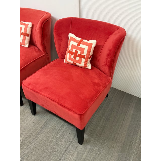 World Market Quincy Slipper Chairs, Pair For Sale - Image 11 of 12