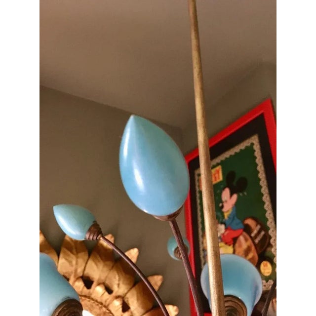 Antique Bohemian Brass and Crystal Ceiling Lamp For Sale - Image 6 of 6