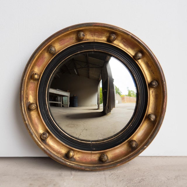 Early 19th Century Antique Regency Gilt Convex Wall Mirror, Early 19Th Century For Sale - Image 5 of 9