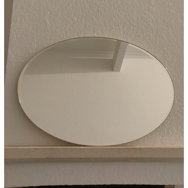 Beveled Mirror with Brass Frame, 1980s For Sale - Image 6 of 8