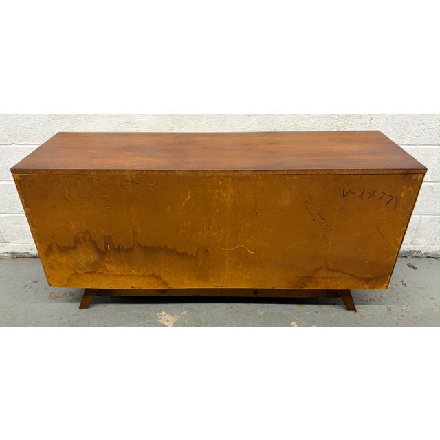 Mid 20th Century Walnut and Burlwood Sliding Door Credenza For Sale - Image 15 of 15