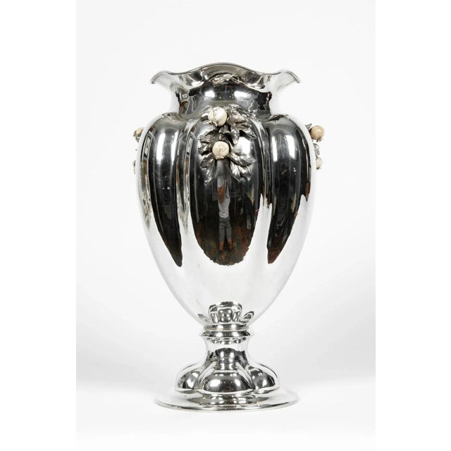 Metal Antique Sterling Silver Centerpiece / Flower Vase For Sale - Image 7 of 11
