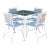 Vintage MCM Wrought Iron Outdoor Dining Set of 5 For Sale