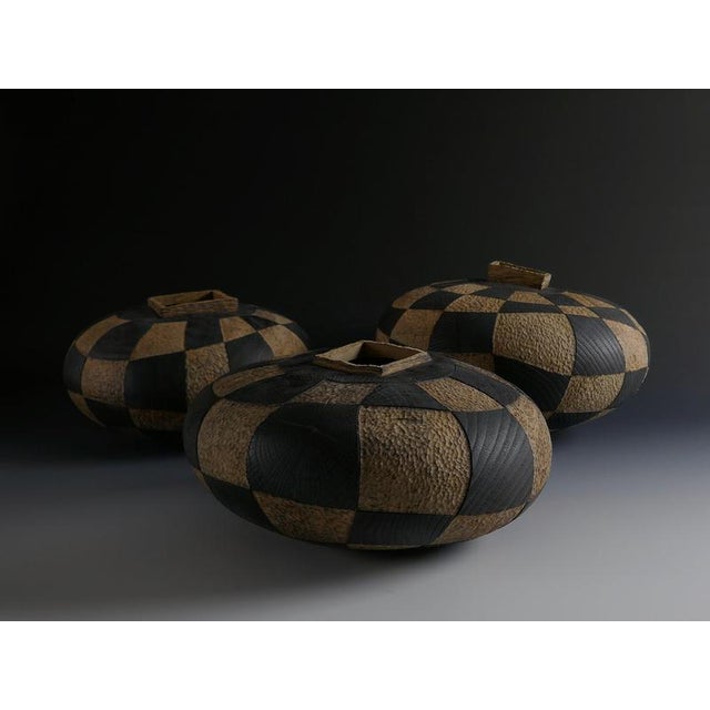 Green Mr Vénérable Is Dressed Vases in Oak Wood by Yann Marot, Set of 3 For Sale - Image 8 of 14