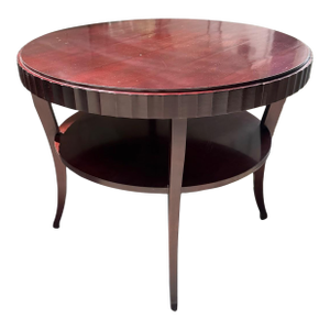 Barbara Barry for Baker Fluted Edge Mahogany Round Entry Table