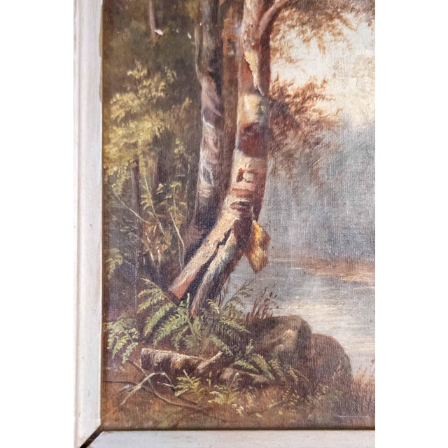 19th Century American Hudson River School Painting of Birch Tree Attributed to Julie Hart Beers For Sale - Image 9 of 15