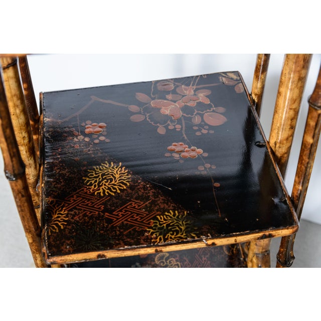 Aesthetic Movement Three-Tier Bamboo Etagere Whatnot For Sale - Image 9 of 11
