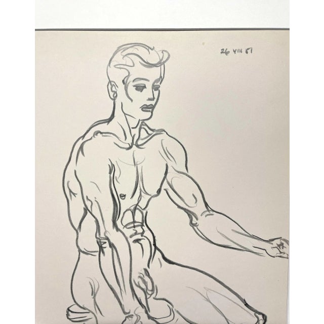 Vintage Male Erotica, Black & White Figure Study by Artist Harold Haydon For Sale - Image 4 of 5