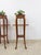 French Provincial Planter Box Stand Side Table Copper Tray Vintage Pair For Sale In Tampa - Image 6 of 12