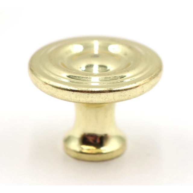 Late 20th Century Pair of Vintage 1.25 In. Polished Brass Drawer Cabinet Knobs For Sale - Image 5 of 5