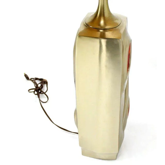 Mid 20th Century Vintage Mid-Century Modern Cast Metal Base Table Lamp For Sale - Image 5 of 11