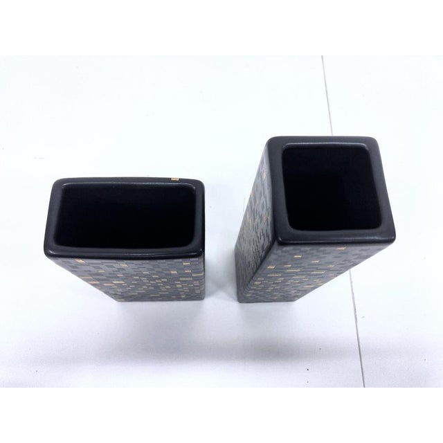 Contemporary Square Ceramic Vases by Steuler, 1970s, Set of 2 For Sale - Image 3 of 8