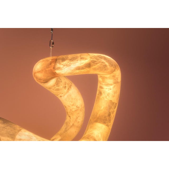 Not Yet Made - Made To Order Aqua Fossil Light IV Pendant Lamp in Alabaster by Amarist Studio For Sale - Image 5 of 15