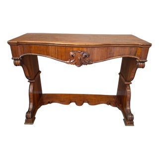 Antique Charles X Console Table in Walnut Feather, 1825 For Sale