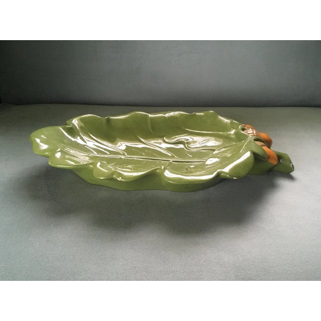Vintage 1960s Green Leaf & Acorn Ceramic Dish For Sale In Jacksonville, FL - Image 6 of 13